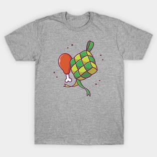 Ketupat With Fried Chicken Cartoon T-Shirt